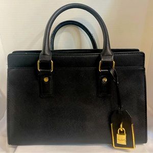Aldo Faux Leather Black Satchel Handbag Purse